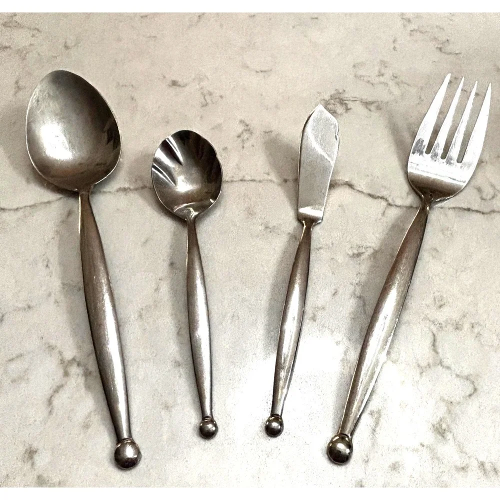 Farberware Dot 4-Pc Serving Utensil Set Stainless Replacement Contemporary